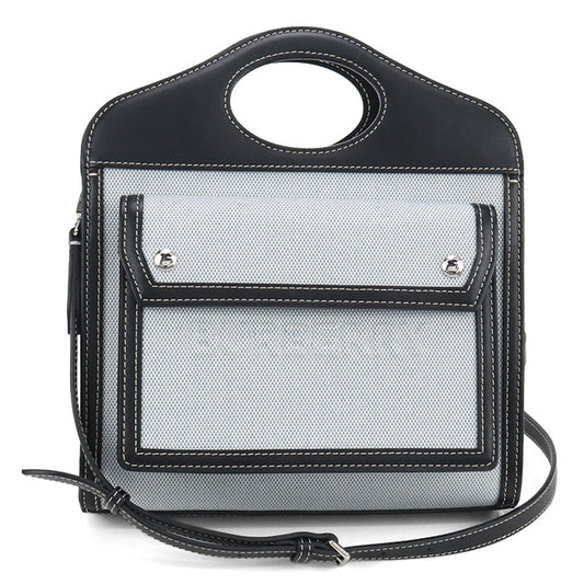 BURBERRY Mini Pocket Bag Canvas Handbag Shoulder Bag - Blue