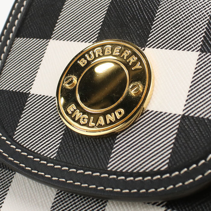 BURBERRY エリザベス キャンバス カーフレザー フォンポーチ ショルダーバッグ - ブラウン