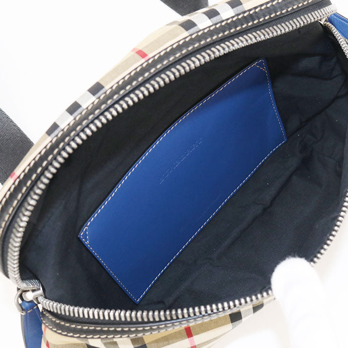 BURBERRY Nova Check Cotton Polyester Body Bag - Beige