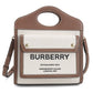 BURBERRY Mini Two-Tone Canvas and Leather Pocket Bag/Handbag/Shoulder Bag - Beige