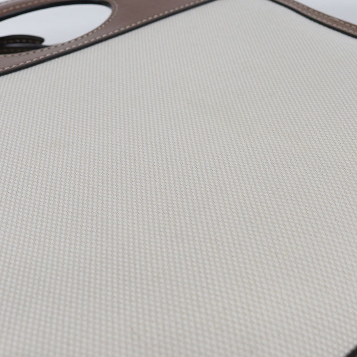 BURBERRY Mini Two-Tone Canvas and Leather Pocket Bag/Handbag/Shoulder Bag - Beige