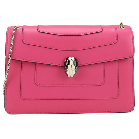 BVLGARI セルペンティ フォーエバー カーフスキン チェーンショルダーバッグ - ピンク