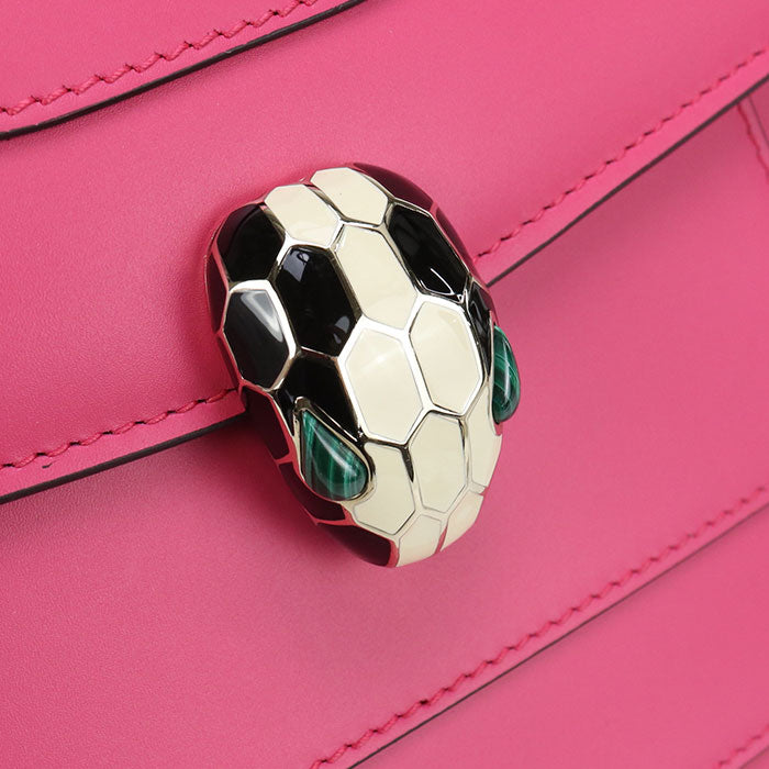 BVLGARI セルペンティ フォーエバー カーフスキン チェーンショルダーバッグ - ピンク