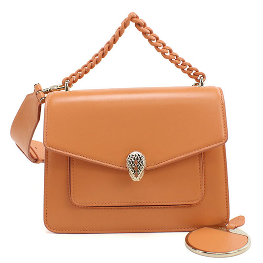 BVLGARI Serpenti Forever Leather Handbag/Shoulder Bag - Orange