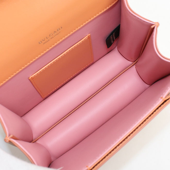 BVLGARI セルペンティフォーエバー レザー ハンドバッグ ショルダーバッグ - オレンジ