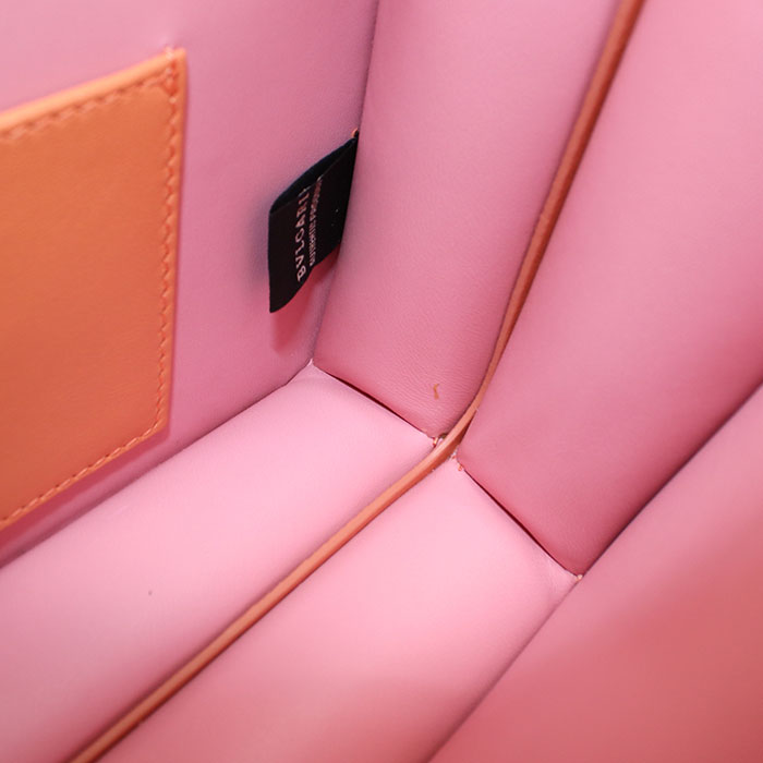 BVLGARI セルペンティフォーエバー レザー ハンドバッグ ショルダーバッグ - オレンジ