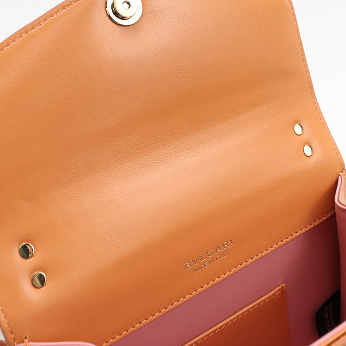 BVLGARI セルペンティフォーエバー レザー ハンドバッグ ショルダーバッグ - オレンジ