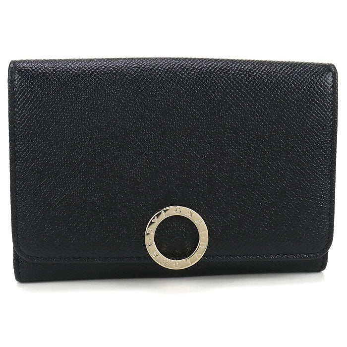 BVLGARI Calfskin Bifold Compact Wallet - Black