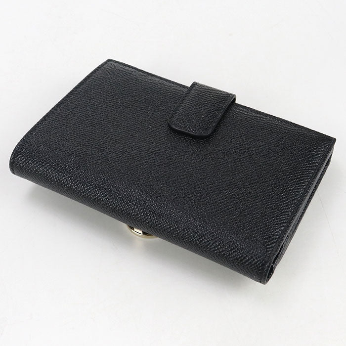 BVLGARI Calfskin Bifold Compact Wallet - Black