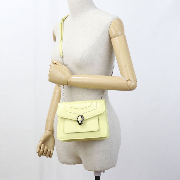 BVLGARI セルペンティ フォーエバー カーフ ショルダーバッグ - イエロー