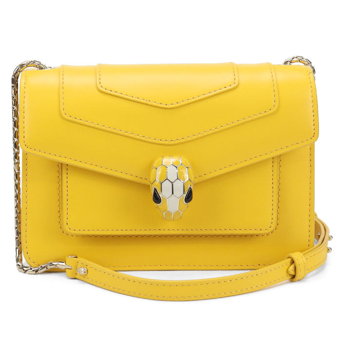 BVLGARI セルペンティフォーエバー カーフレザー チェーンショルダーバッグ - イエロー