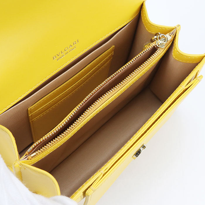 BVLGARI セルペンティフォーエバー カーフレザー チェーンショルダーバッグ - イエロー