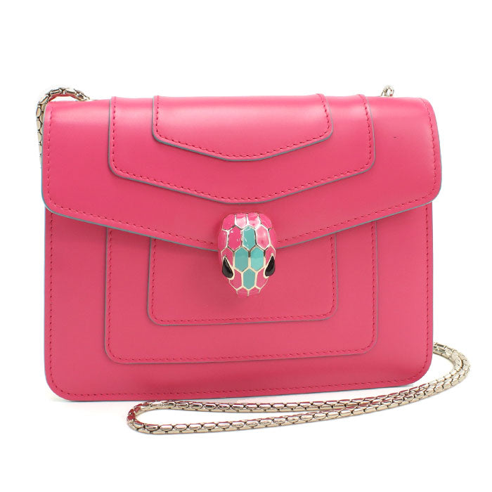 BVLGARI セルペンティフォーエバー カーフ チェーンショルダーバッグ - ピンク