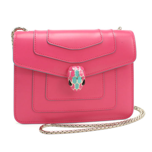 BVLGARI Serpenti Forever Calfskin Chain Shoulder Bag - Pink