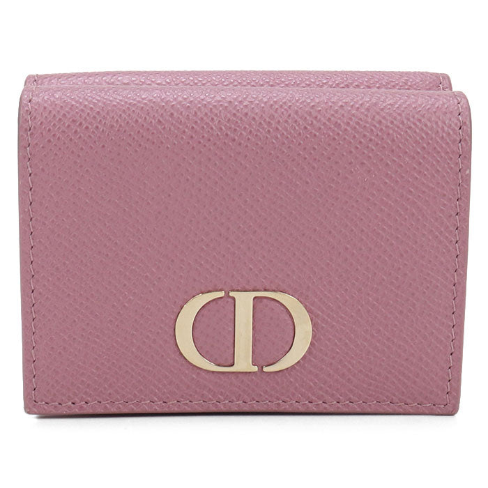 Dior Caro Leather Tri-fold Compact Wallet - Pink