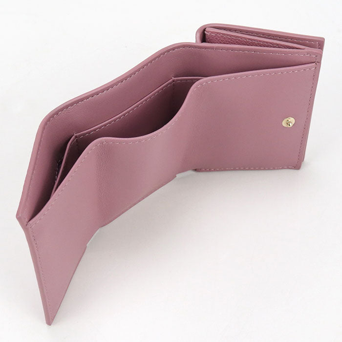 Dior Caro Leather Tri-fold Compact Wallet - Pink