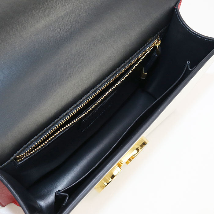 Dior 30モンテーニュ カーフスキン ショルダーバッグ - ブラック × ホワイト