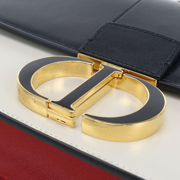 Dior 30モンテーニュ カーフスキン ショルダーバッグ - ブラック × ホワイト