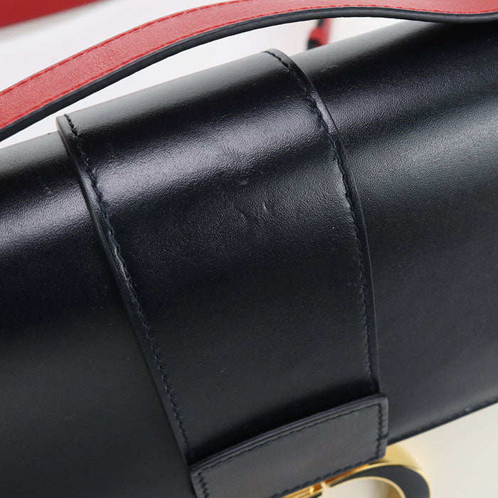 Dior 30モンテーニュ カーフスキン ショルダーバッグ - ブラック × ホワイト