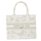 Dior Book Tote Small Jacquard Tote Bag - White