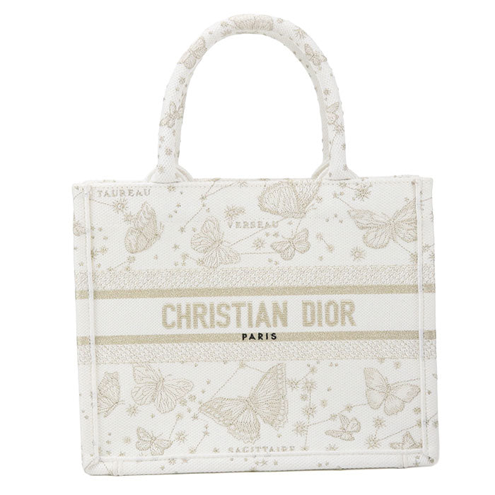 Dior Book Tote Small Jacquard Tote Bag - White