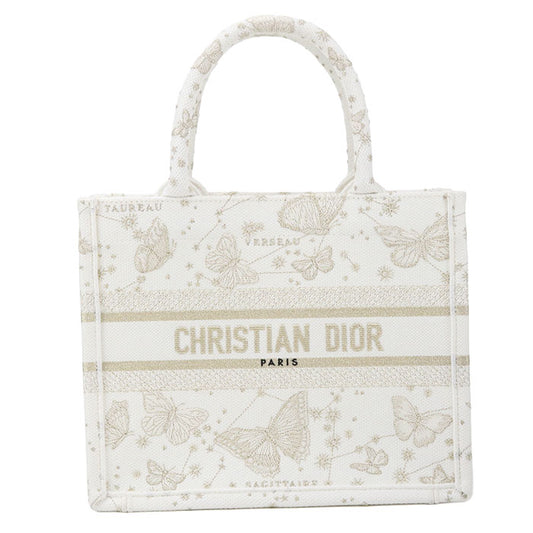 Dior Book Tote Small Jacquard Tote Bag - White