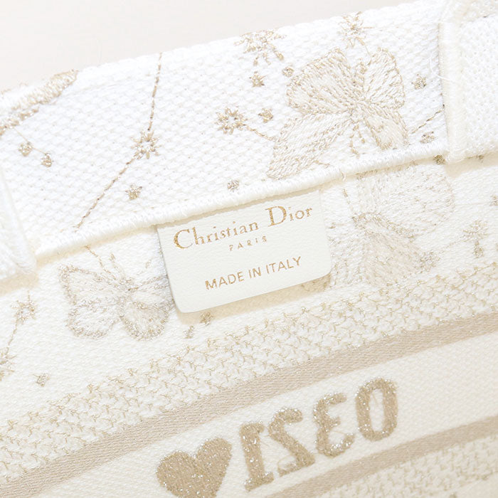 Dior Book Tote Small Jacquard Tote Bag - White