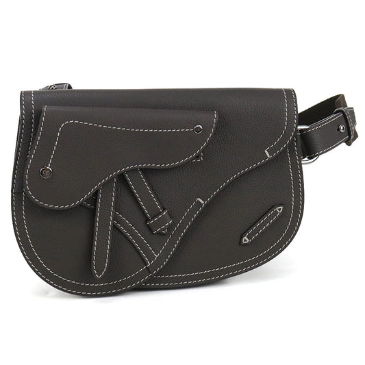 Dior サドル カーフスキン ボディバッグ ショルダーバッグ - グレー