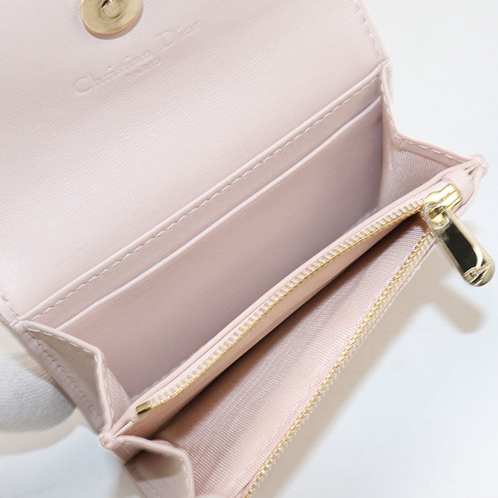 Dior My Dior Lambskin Bi-fold Compact Wallet - Pink
