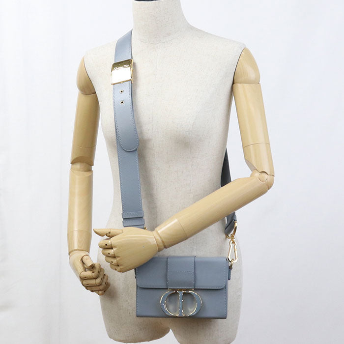 Dior 30 Montaigne Box Bag Calfskin Shoulder Bag - Blue