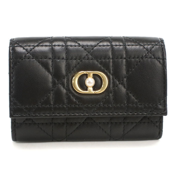 Dior グリシーヌ ジョリー ラムスキン 二つ折り財布 コンパクトウォレット - ブラック