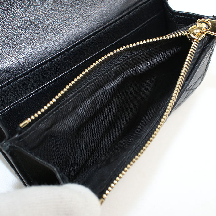 Dior グリシーヌ ジョリー ラムスキン 二つ折り財布 コンパクトウォレット - ブラック