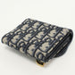 Dior Saddle Lotus Wallet, Dior Oblique Jacquard Tri-fold Compact Wallet - Navy