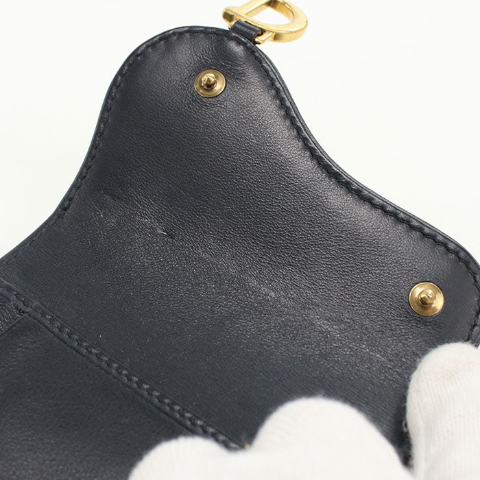 Dior Saddle Lotus Wallet, Dior Oblique Jacquard Tri-fold Compact Wallet - Navy