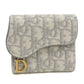 Dior Saddle Lotus Wallet, Dior Oblique Jacquard Tri-fold Compact Wallet - Gray