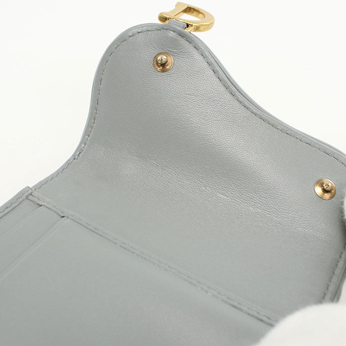 Dior Saddle Lotus Wallet, Dior Oblique Jacquard Tri-fold Compact Wallet - Gray