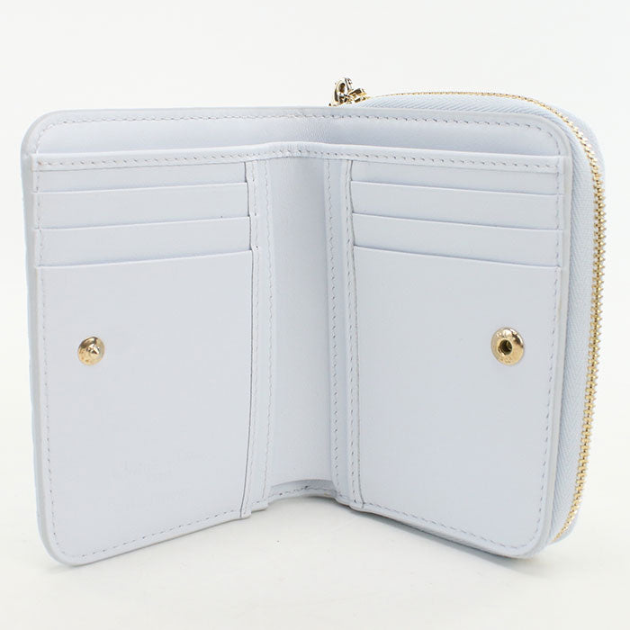 Dior Lady Dior Scarlet Lambskin Bi-fold Compact Wallet - Blue