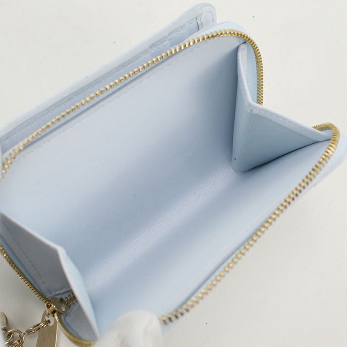 Dior Lady Dior Scarlet Lambskin Bi-fold Compact Wallet - Blue