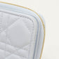 Dior Lady Dior Scarlet Lambskin Bi-fold Compact Wallet - Blue