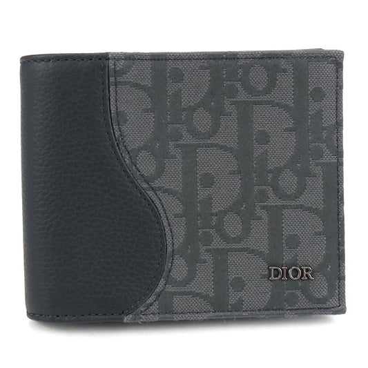 Dior Saddle Dior Oblique Calfskin Bi-fold Compact Wallet - Khaki