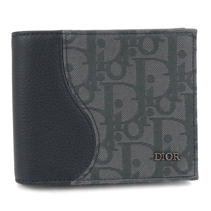 Dior Saddle Dior Oblique Calfskin Bi-fold Compact Wallet - Khaki