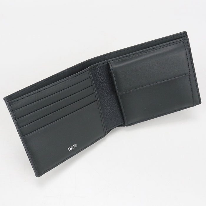 Dior Saddle Dior Oblique Calfskin Bi-fold Compact Wallet - Khaki