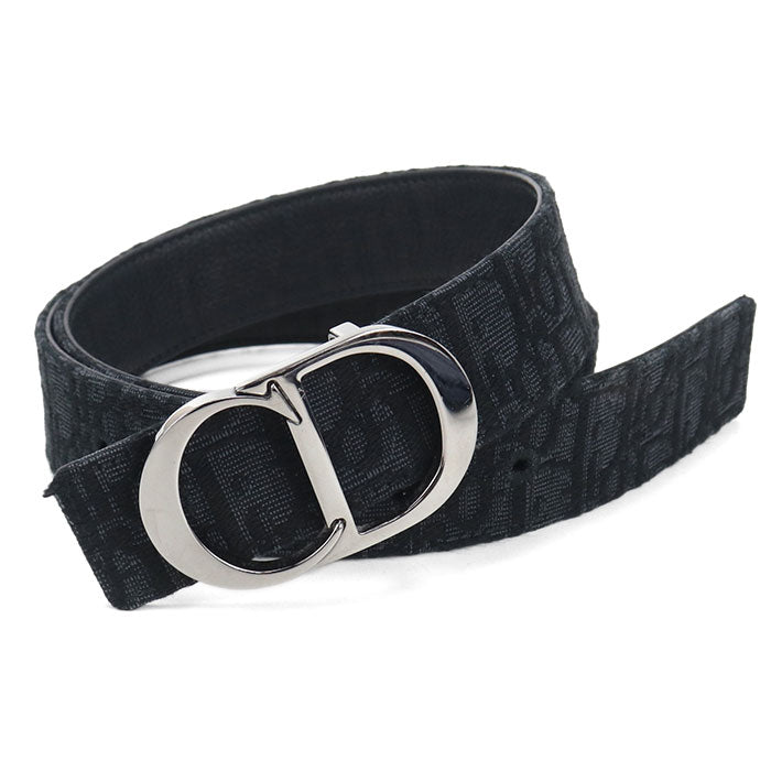 Dior Oblique Reversible Jacquard Canvas Belt - Black