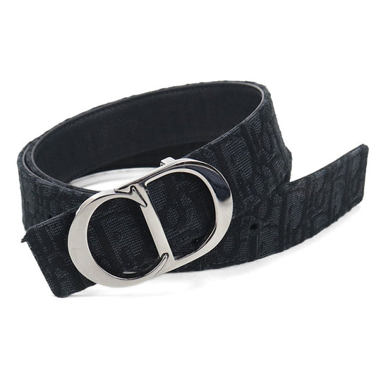 Dior Oblique Reversible Jacquard Canvas Belt - Black