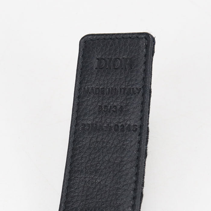 Dior Oblique Reversible Jacquard Canvas Belt - Black