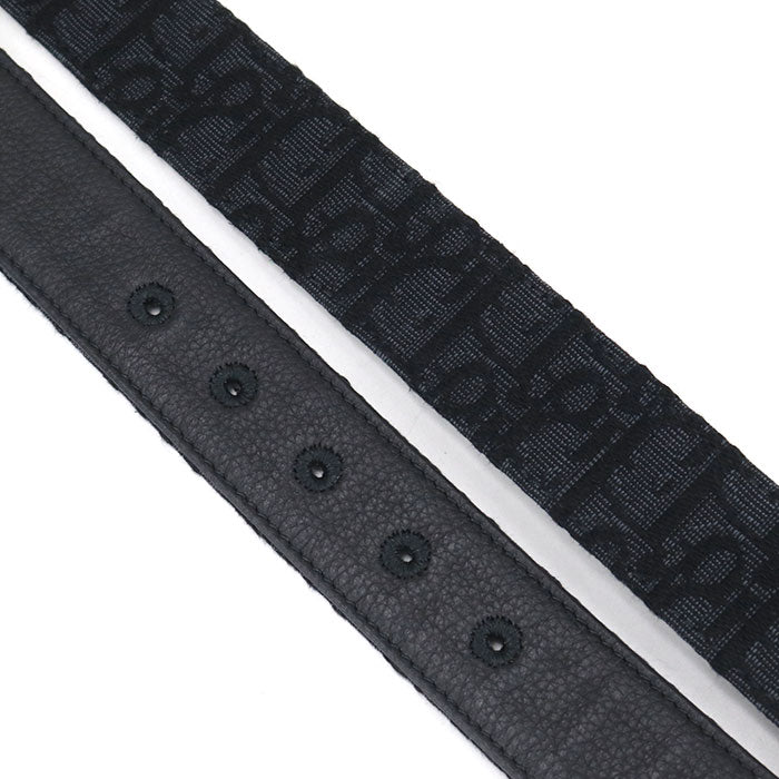 Dior Oblique Reversible Jacquard Canvas Belt - Black