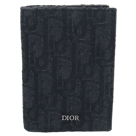 Dior Oblique Jacquard Card Case - Black
