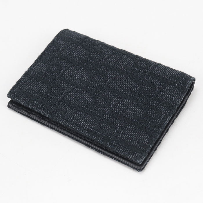 Dior Oblique Jacquard Card Case - Black