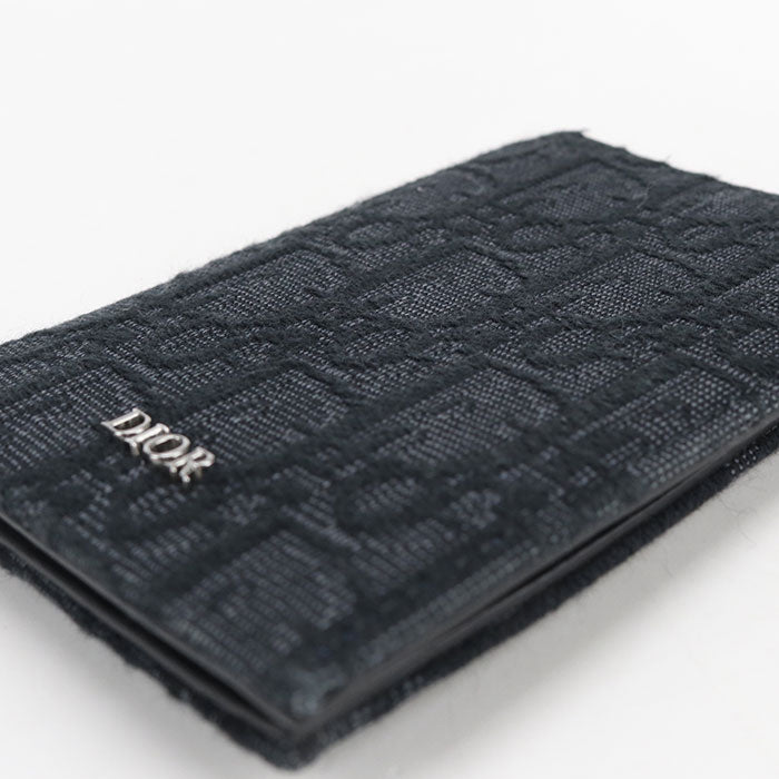 Dior Oblique Jacquard Card Case - Black