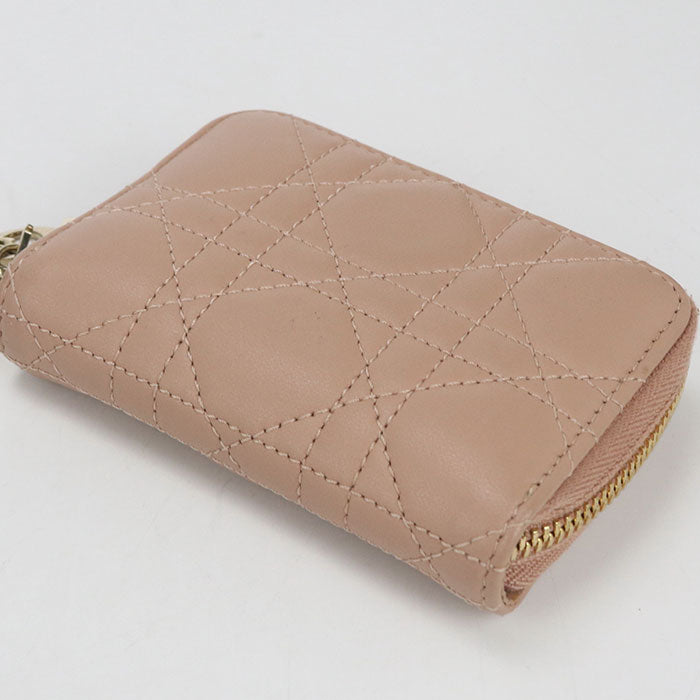Dior Lady Dior Lambskin Card Case and Coin Case - Pink